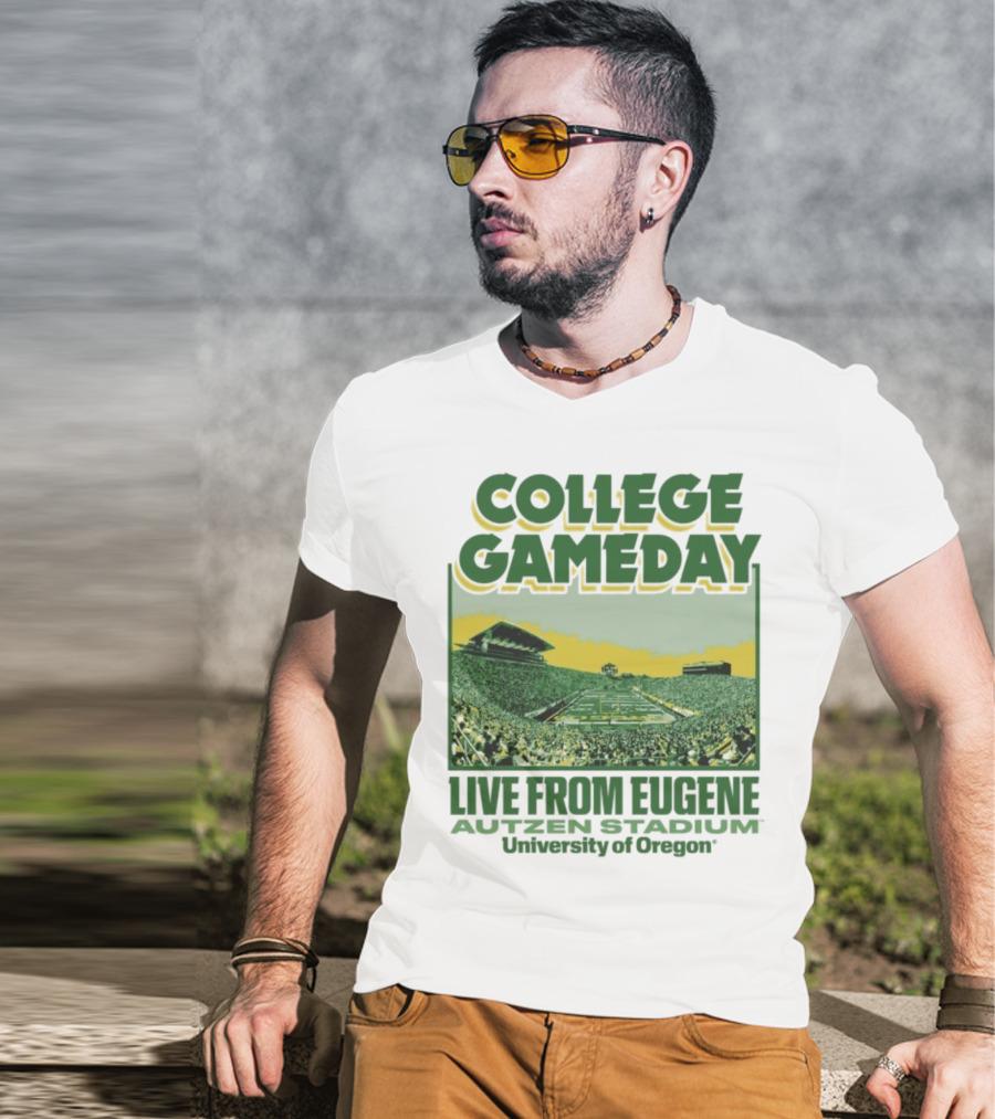 College GameDay Live From Eugene Autzen Stadium University Of Oregon T-Shirt