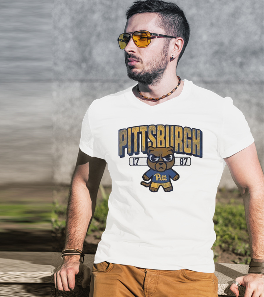 Pittsburgh Panthers 1787 Pitt Tokyodaichi Collaboration Bear T-Shirt