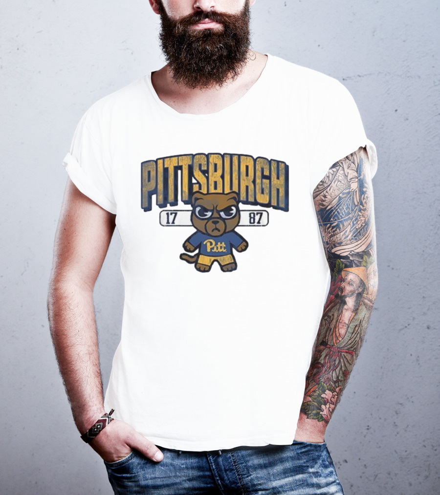 Pittsburgh Panthers 1787 Pitt Tokyodaichi Collaboration Bear T-Shirt