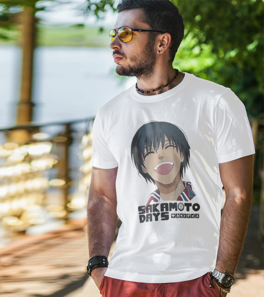 Sakamoto Days Yoichi Nagumo Anime Series Character Laughing Expression T-Shirt