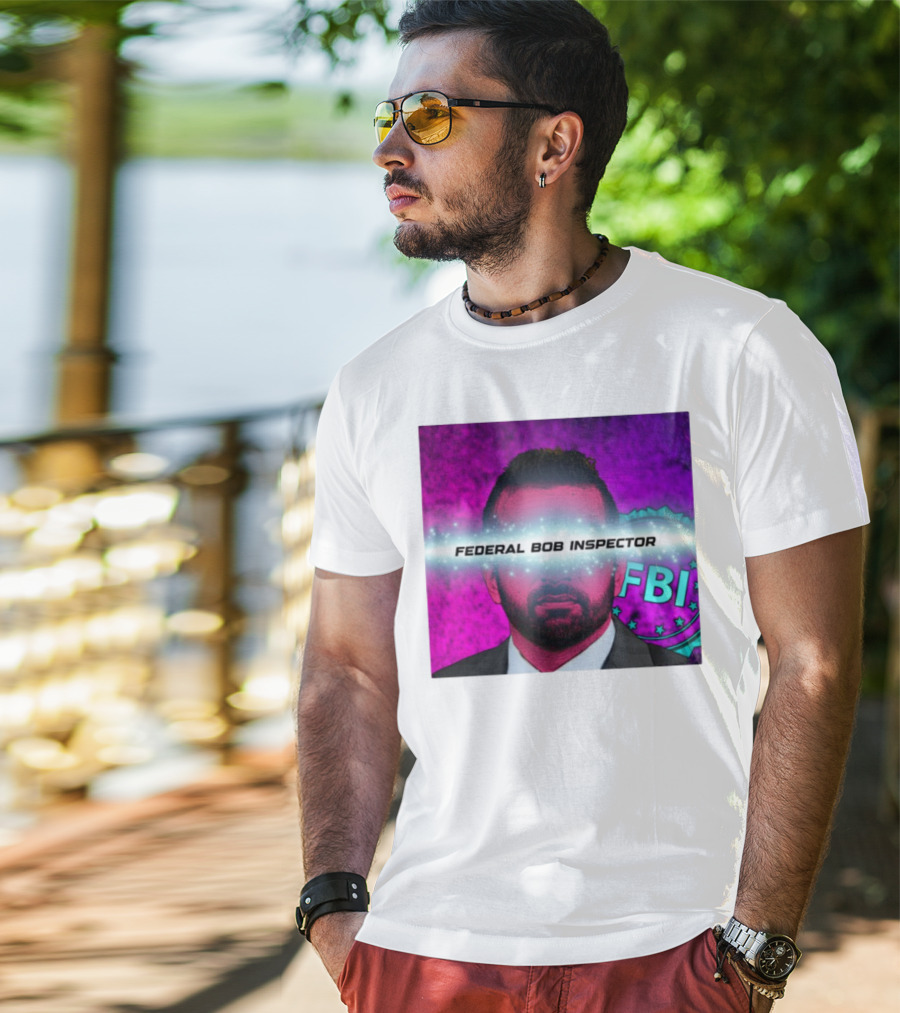 Federal Bob Inspector FBI Parody Pink Background T-Shirt