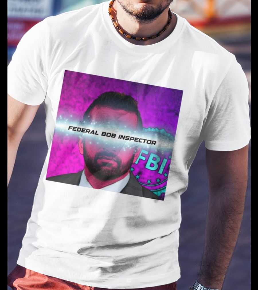 Federal Bob Inspector FBI Parody Pink Background T-Shirt