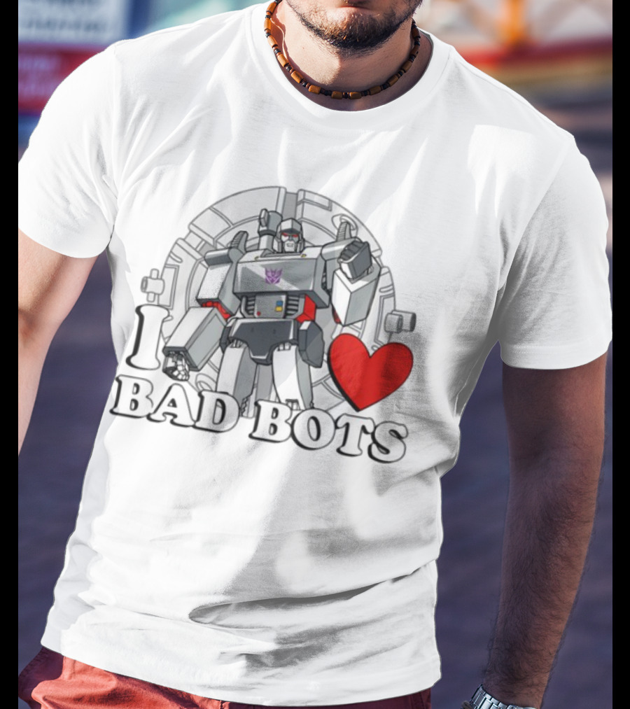 I Love Bad Bots Megatron Fan Favorite Retro 80s Style T-Shirt