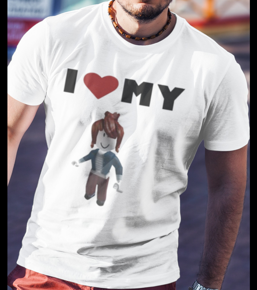 I Love My Rblx Gf Avatar Red Heart T-Shirt