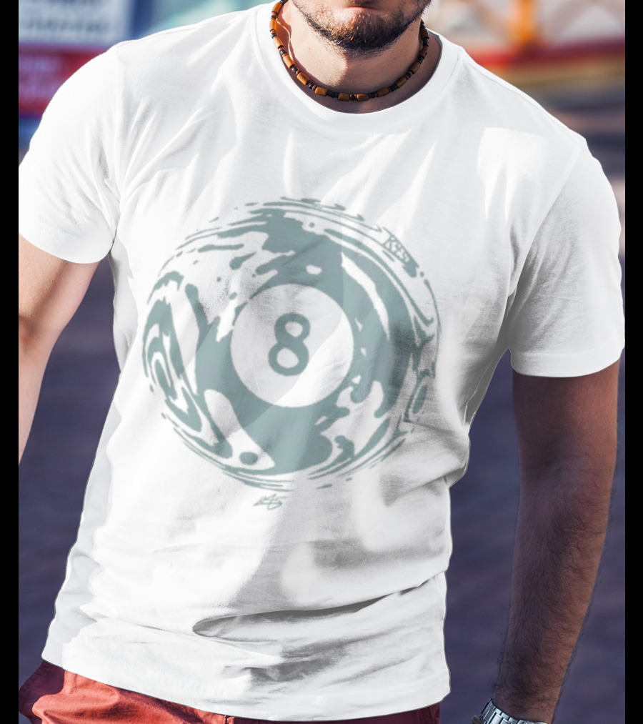 K45ink Uzumaki Swirl 8 Ball Design T-Shirt