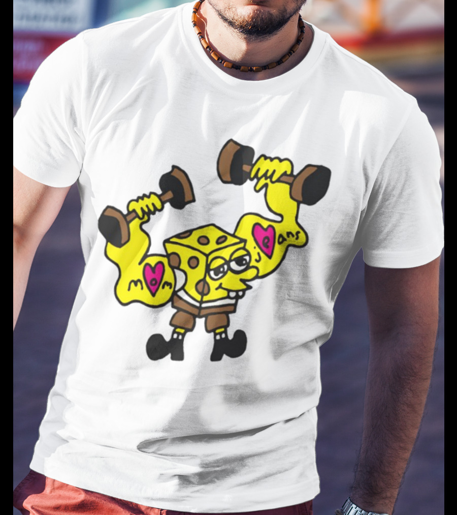 Musclebob Lovepants Mom Jeans Spongebob Dumbells T-Shirt