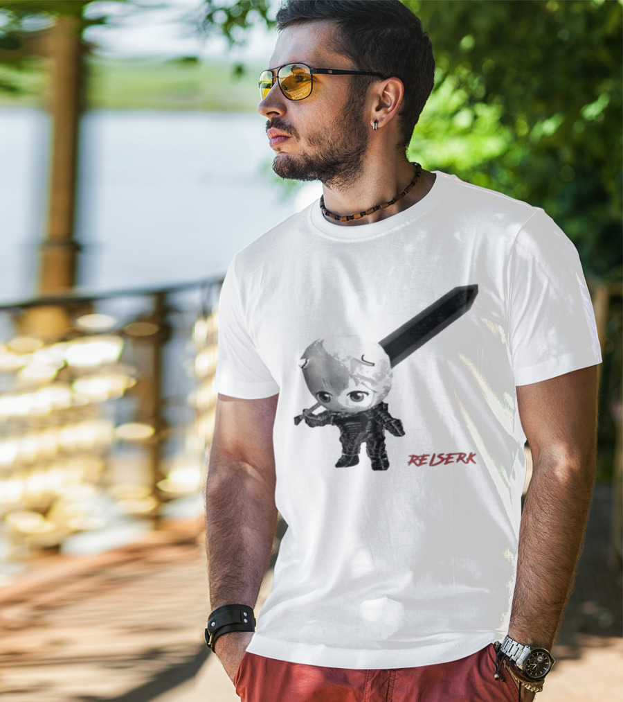 Ayanami Rei X Berserk Rei-Serk Crossover Character With Sword T-Shirt