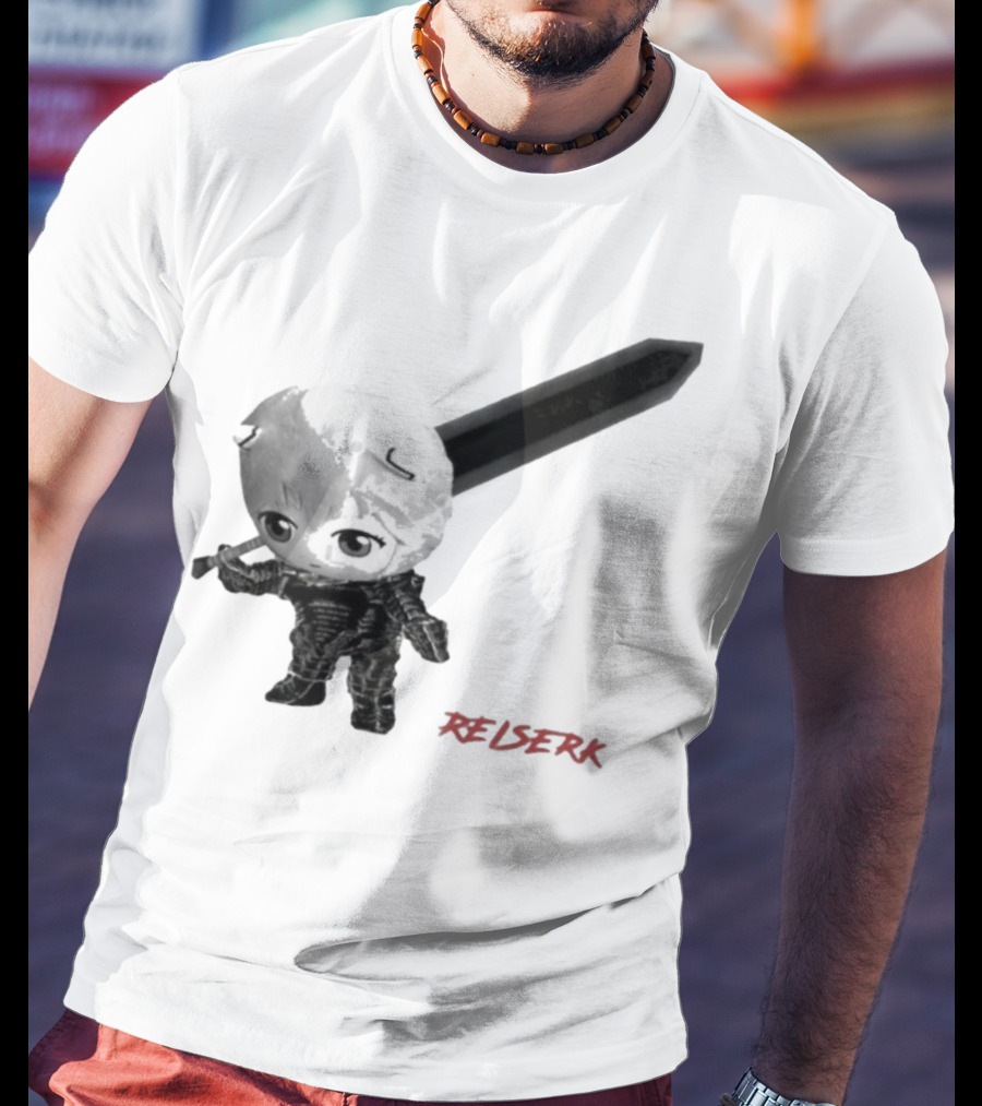 Ayanami Rei X Berserk Rei-Serk Crossover Character With Sword T-Shirt