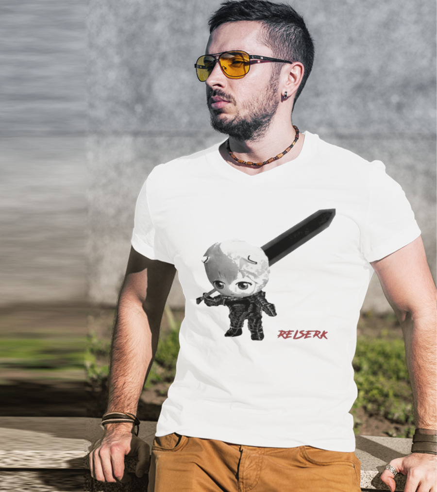 Ayanami Rei X Berserk Rei-Serk Crossover Character With Sword T-Shirt