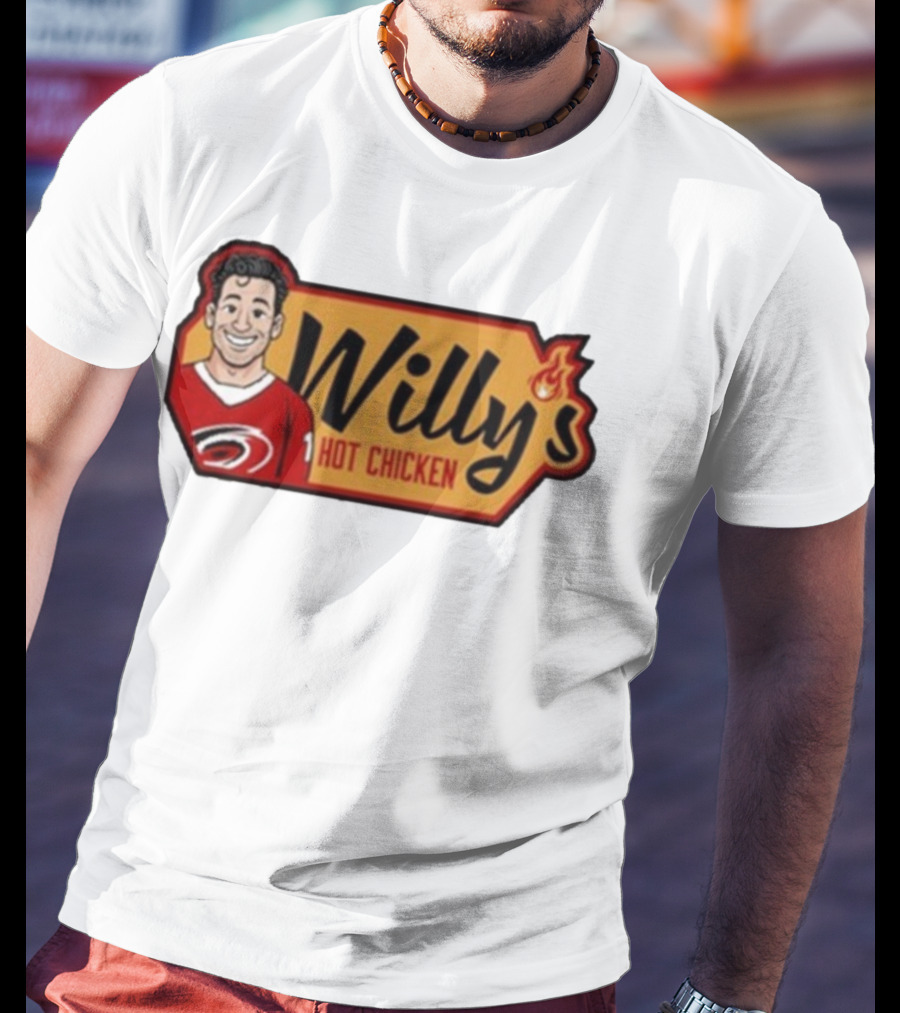 Carolina Hurricanes Willy's Hot Chicken Hockey Theme T-Shirt