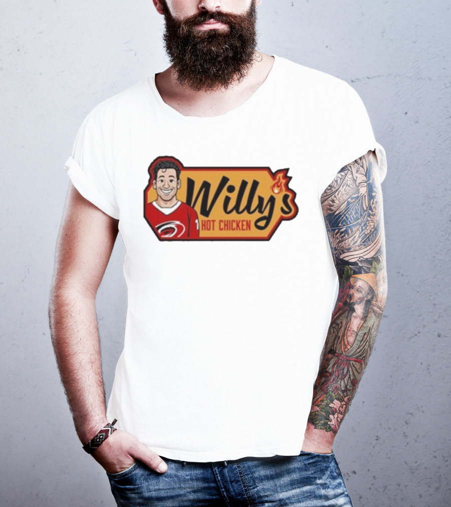 Carolina Hurricanes Willy's Hot Chicken Hockey Theme T-Shirt