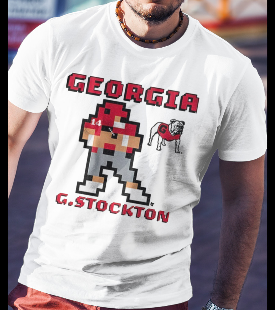 Gunner Stockton Georgia 8-Bit Retro Georgia Bulldogs G.Stockton 2025 T-Shirt
