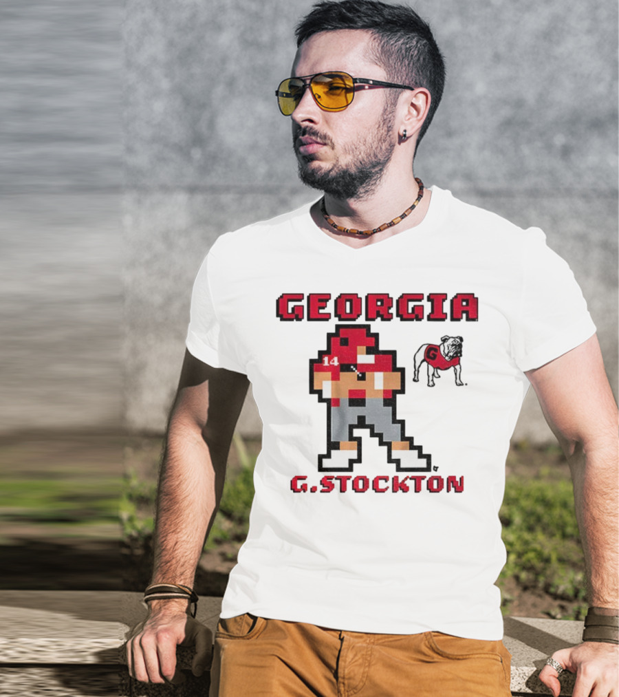 Gunner Stockton Georgia 8-Bit Retro Georgia Bulldogs G.Stockton 2025 T-Shirt