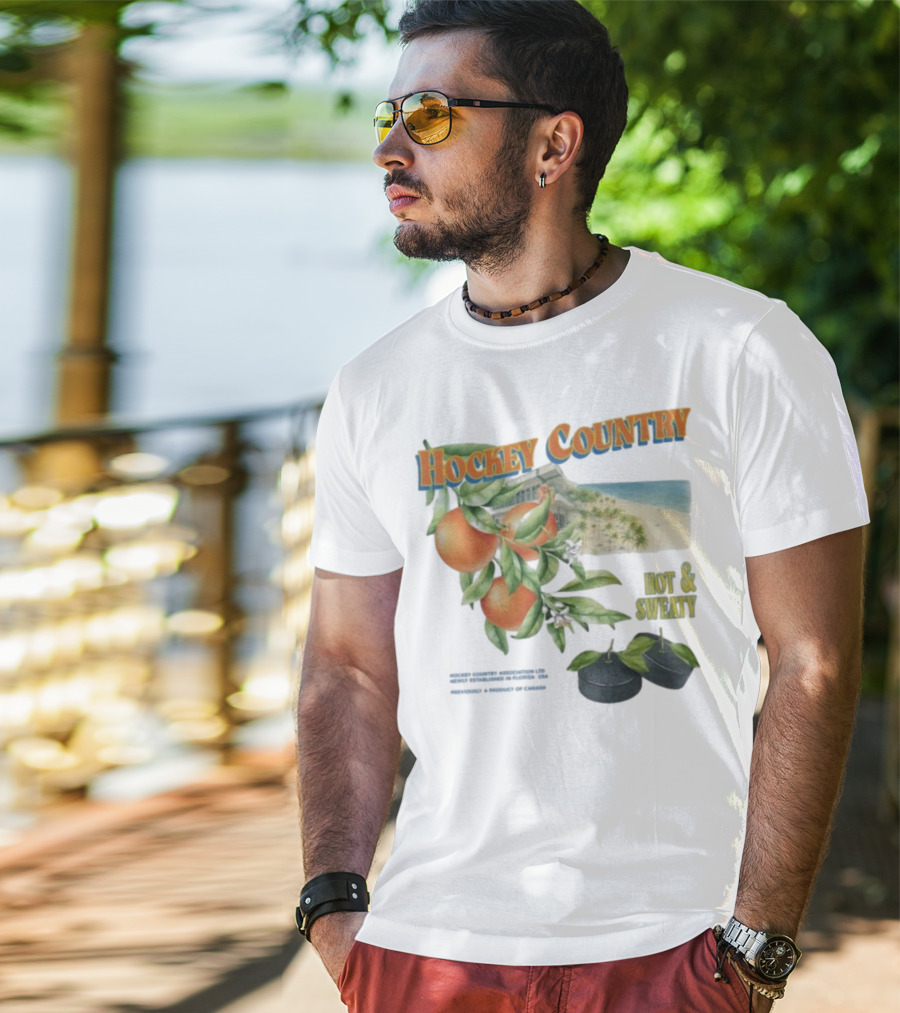 Hockey Country Hot And Sweaty Orange Grove Beach Palms T-Shirt