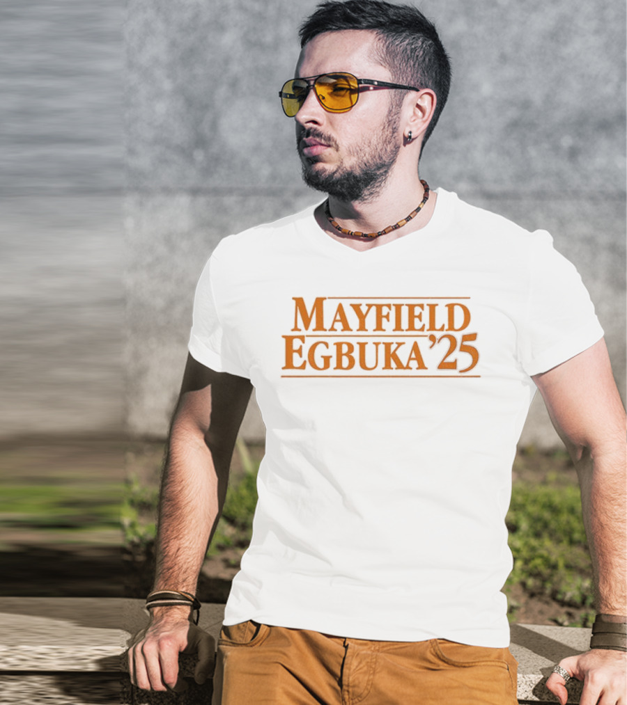 Mayfield Egbuka ’25 Baker Mayfield Emeka Egbuka Tampa Bay Buccaneers NFL 2025 T-Shirt