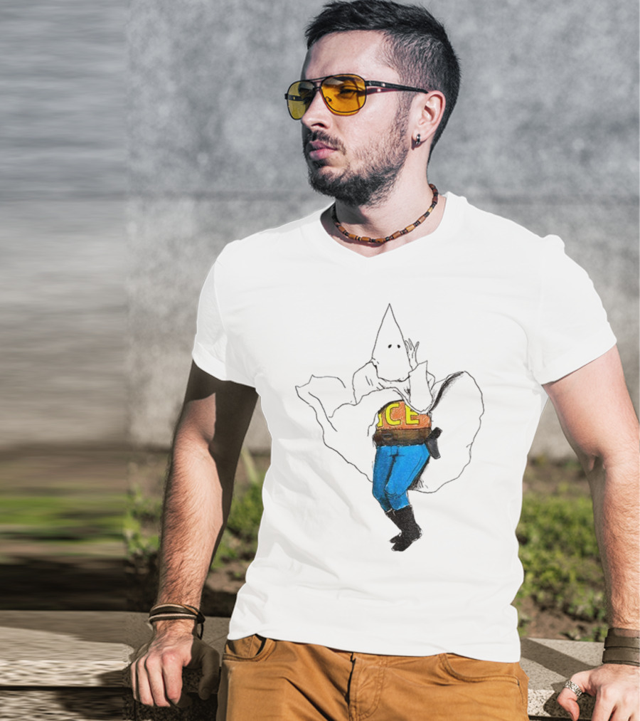 KKK ICE Satirical Commentary Political Statement T-Shirt