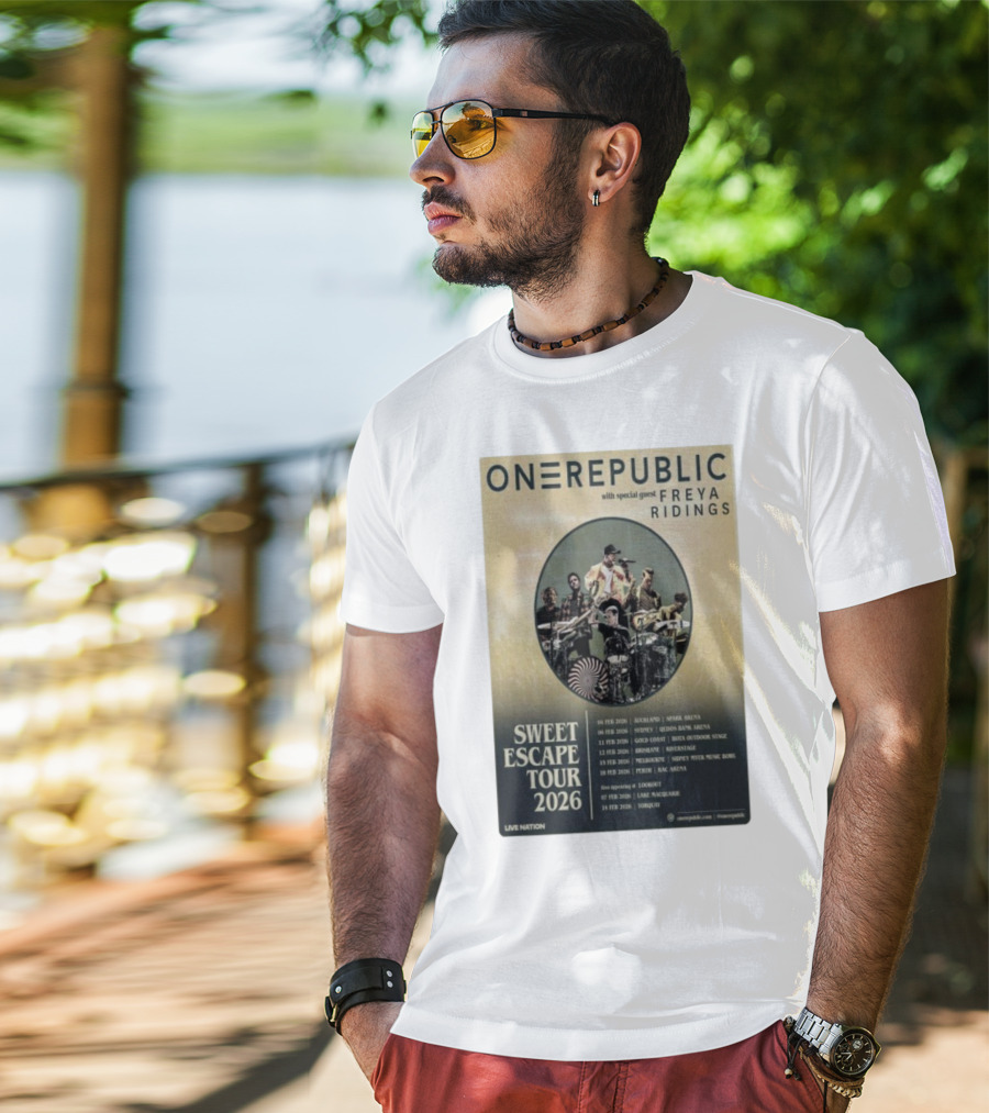 ONEREPUBLIC Sweet Escape Tour Australia New Zealand 2026 Special Guest Freya Ridings T-Shirt