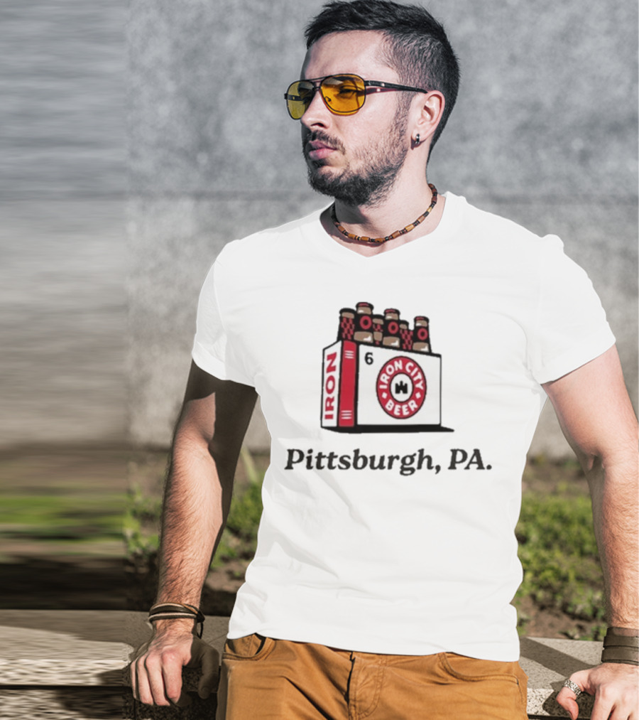 Pittsburgh PA Iron City Beer 6 Pack T-Shirt
