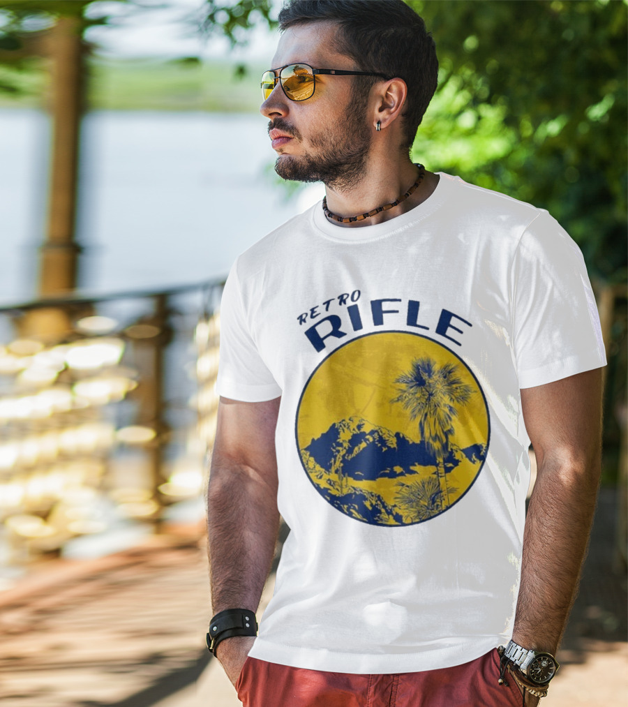 Retro Rifle Desert Oasis Lethal Protector Vintage Style T-Shirt