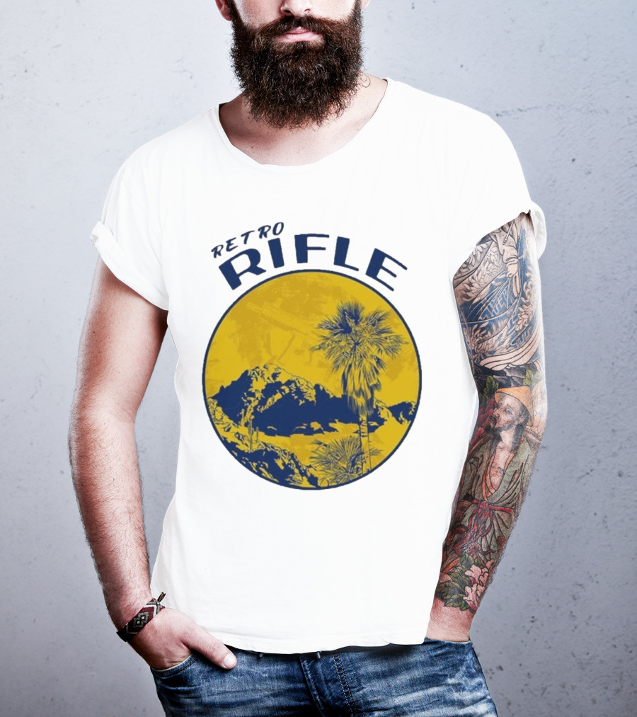 Retro Rifle Desert Oasis Lethal Protector Vintage Style T-Shirt