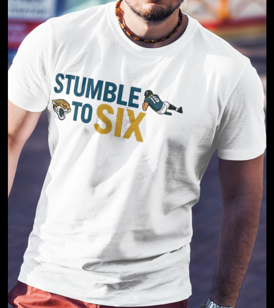 Jacksonville Jaguars Trevor Lawrence Stumble To Six NFL Football T-Shirt
