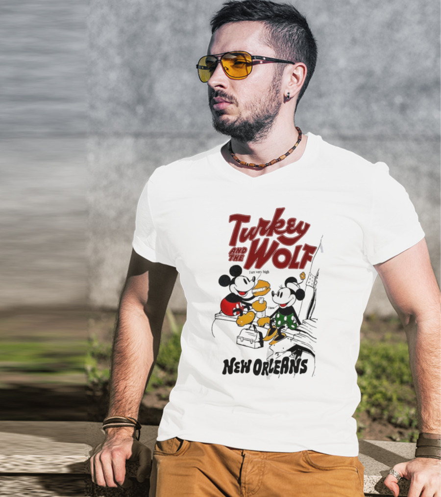 Turkey And The Wolf Mickey Mouse Minnie Mouse New Orleans Cheese T-Shirt
