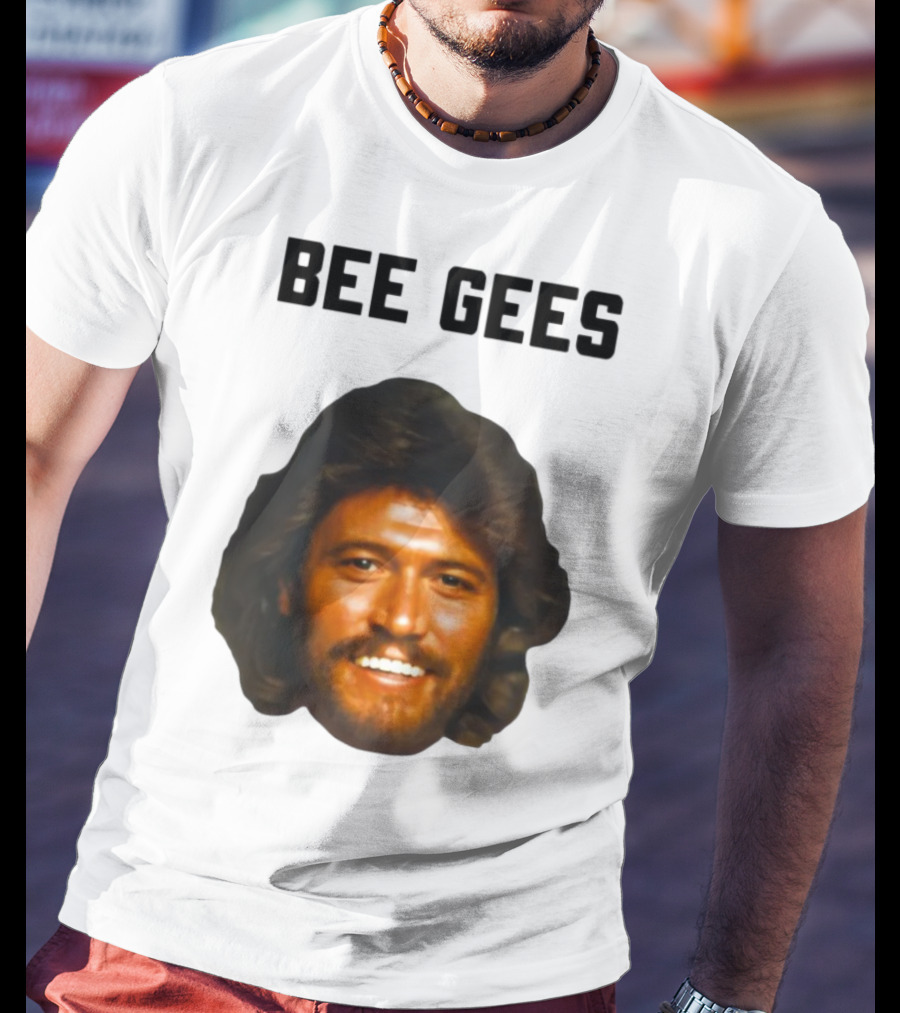 Barry Gibb Bee Gees Iconic Face Retro 70s Style T-Shirt