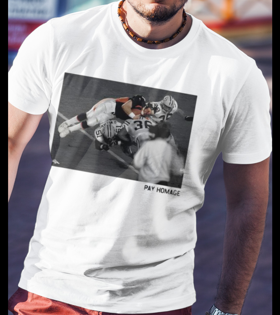 Denver Broncos John Elway Ash Pay Homage Iconic Football Moment T-Shirt