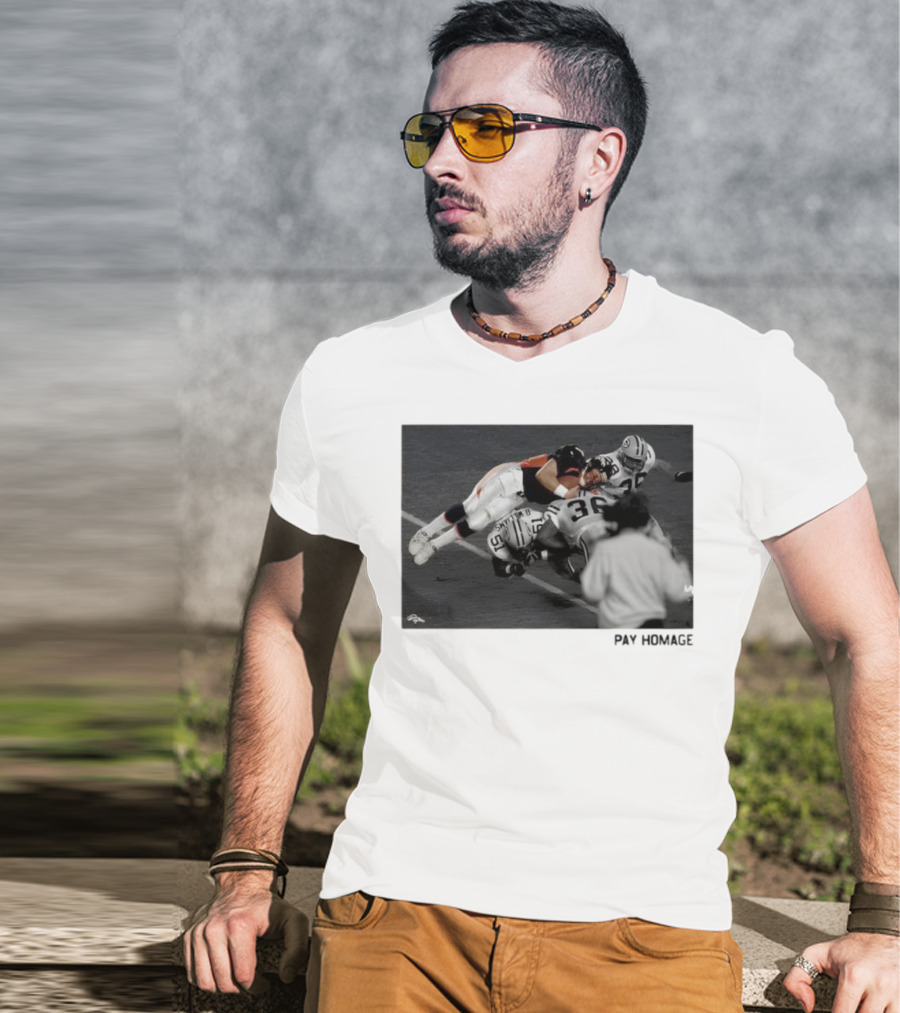 Denver Broncos John Elway Ash Pay Homage Iconic Football Moment T-Shirt