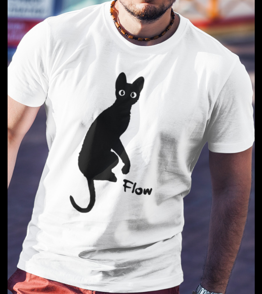Flow Movie India Ink Cat Silhouette T-Shirt