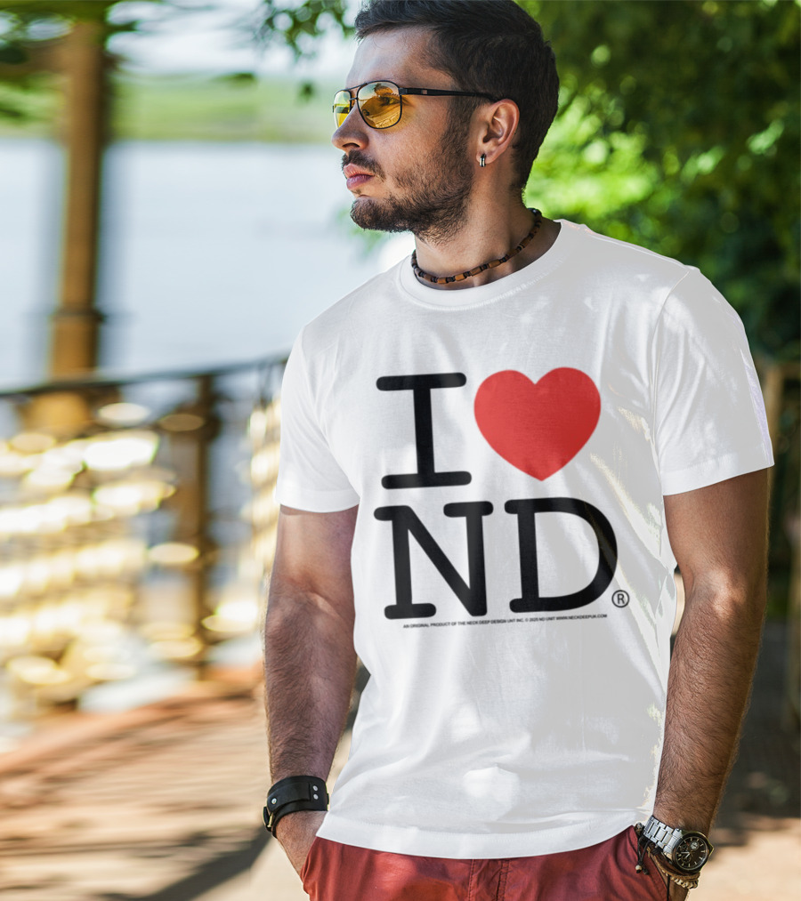 I Heart ND Red Heart Graphic T-Shirt