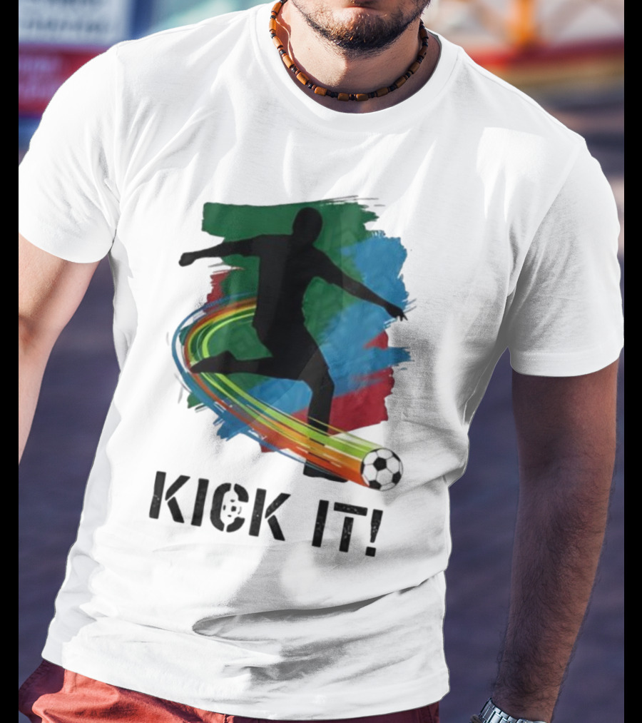 Kick It Soccer Player Rainbow Trail T-Shirt