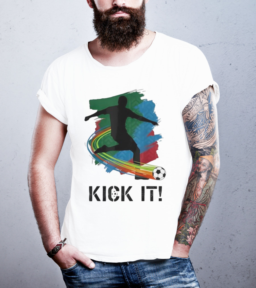Kick It Soccer Player Rainbow Trail T-Shirt