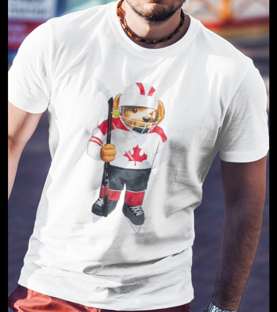 Marketstudios Market X Sherwood Canada Bear Hockey Player T-Shirt