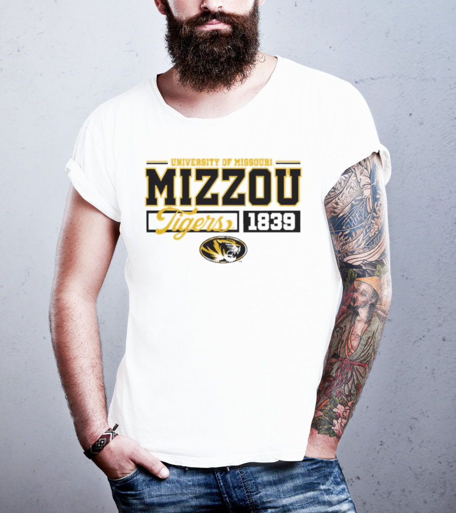 Tigers University Of Missouri Mizzou 1839 Oval Tiger Head T-Shirt