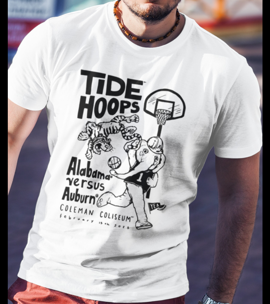 Tide Hoops Alabama Versus Auburn Basketball Showdown Crimson Night T-Shirt