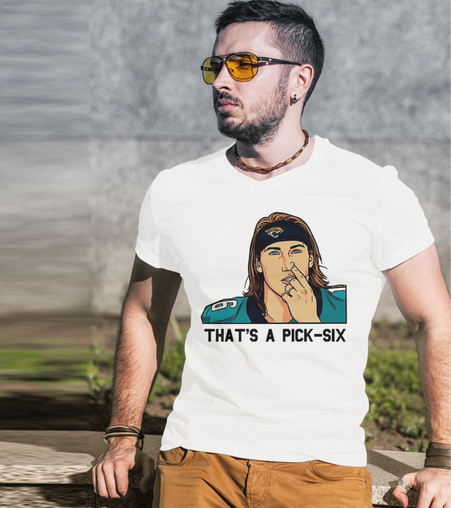 Trevor Lawrence Jacksonville Jaguars That’s A Pick Six Nose Picking T-Shirt