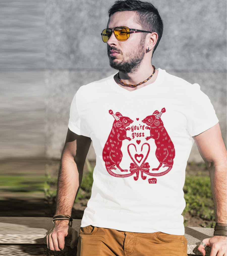 You're Gross Rats Party Hat Love Hearts T-Shirt