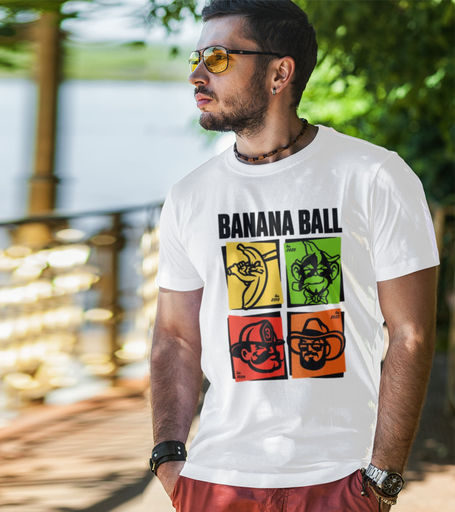 Banana Ball 2025 Cowboy Firefighter Joker Swordsman Icons Est 2016 2020 2024 2025 T-Shirt