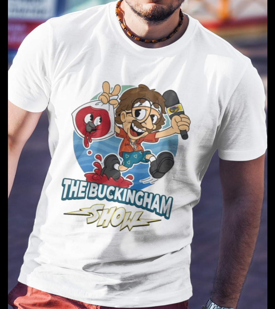 The Buckingham Show Bagged Wine Cartoon Character Fun Adventure T-Shirt