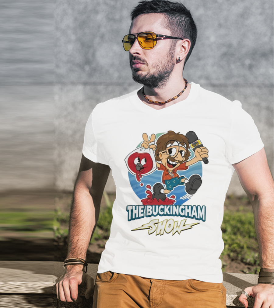 The Buckingham Show Bagged Wine Cartoon Character Fun Adventure T-Shirt