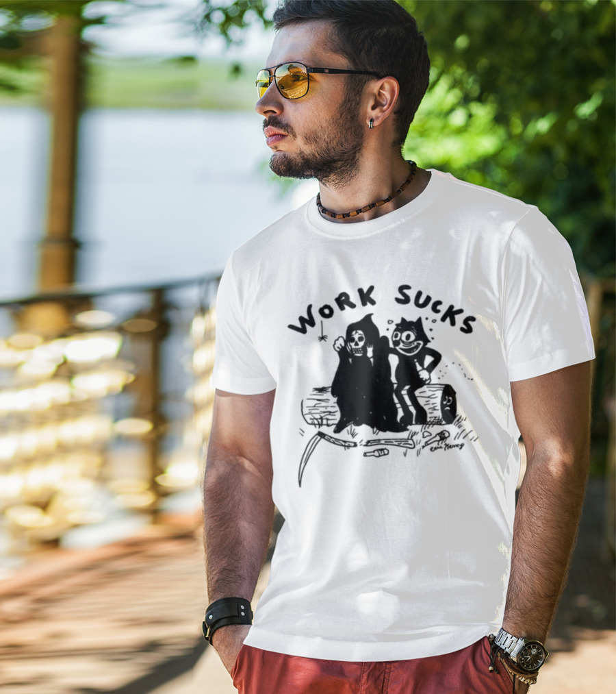 Heavyslime Work Sucks Garfield Monday Blues T-Shirt