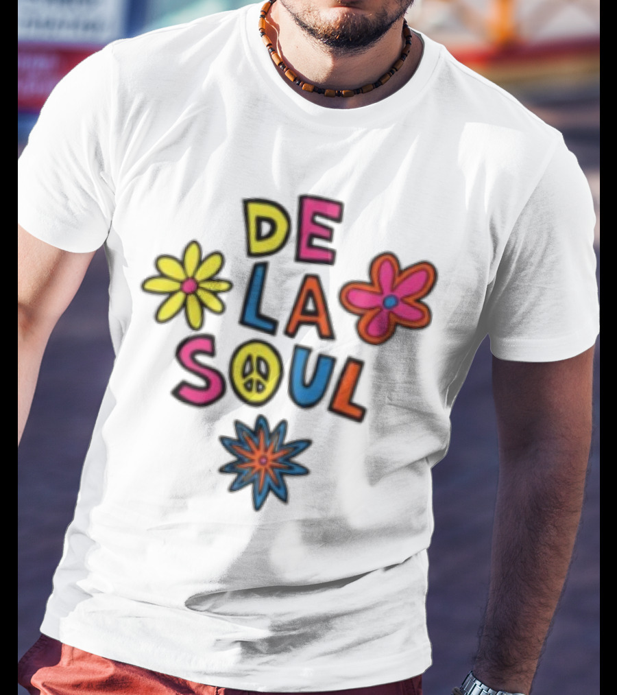 Thank You Dave De La Soul Colorful Flowers Peace Symbol T-Shirt
