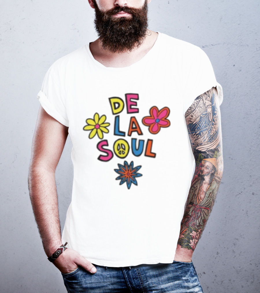 Thank You Dave De La Soul Colorful Flowers Peace Symbol T-Shirt