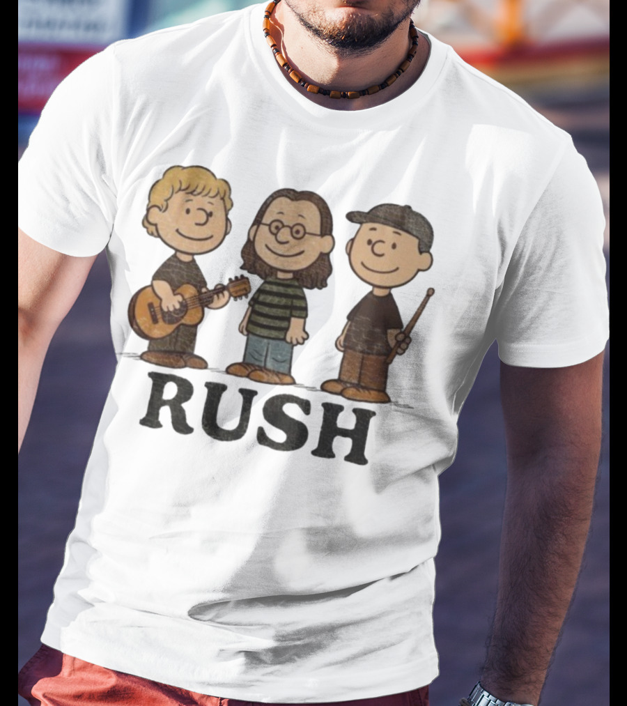 Charlie Brown Peanuts Characters Styled As Rush Band Members T-Shirt