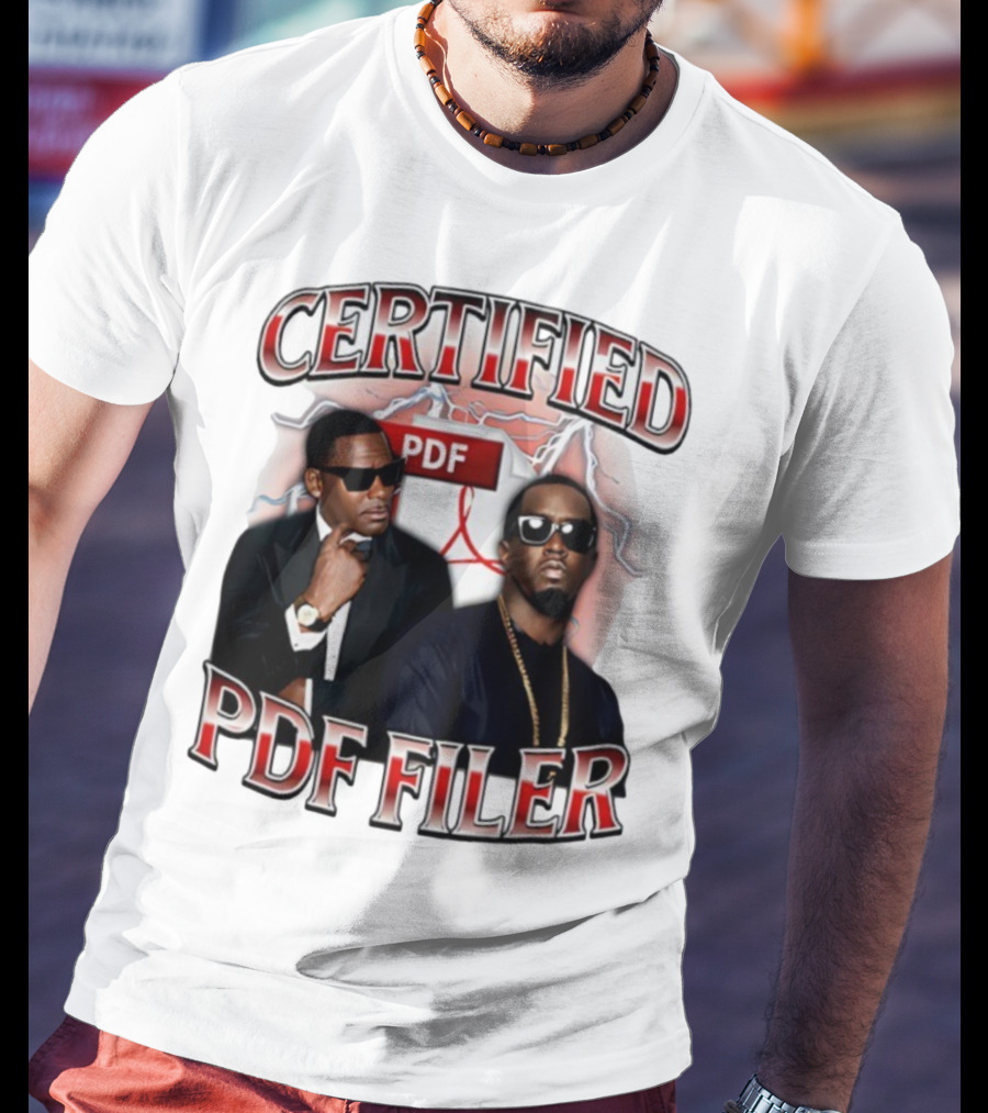 Certified PDF Filer Celebrity Parody With Suits And Sunglasses T-Shirt