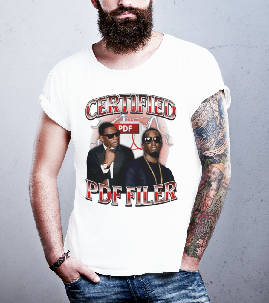 Certified PDF Filer Celebrity Parody With Suits And Sunglasses T-Shirt