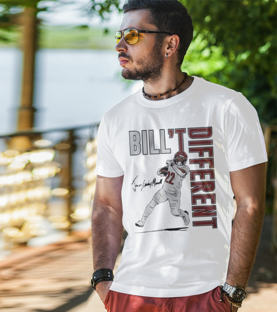 Jacory Croskey-Merritt Bill’t Different Number 22 Football Signature T-Shirt