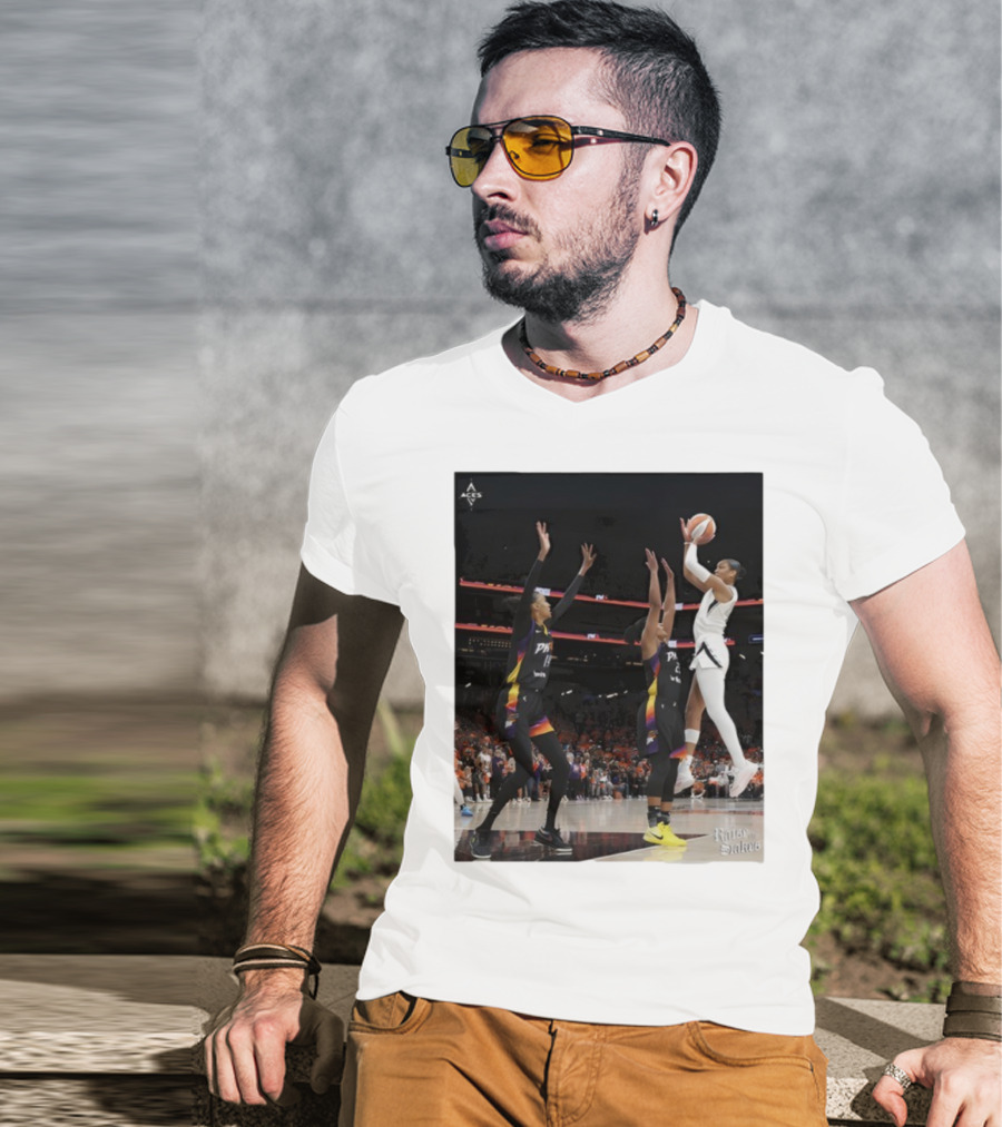 Las Vegas Aces Hang It In The Louvre Basketball Action Shot T-Shirt