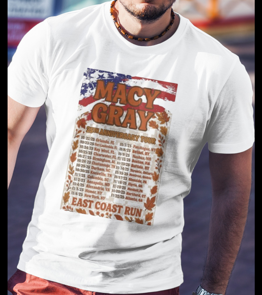 Macy Gray 25th Anniversary Tour 2025 East Coast Run Dates T-Shirt
